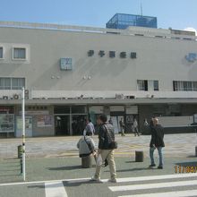 バスの停留場からの駅の様子です。