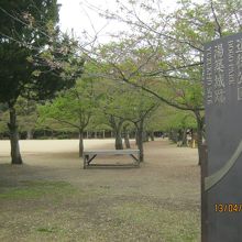 公園の東側です。このあたりに追手門があったようです。
