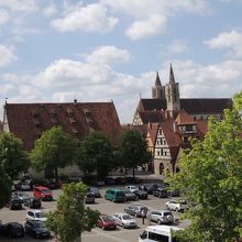 城壁の上から見えたシュランネン広場