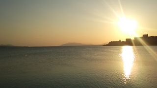 宍道湖大橋から眺める宍道湖の夕日