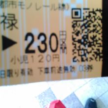QRコードの部分を改札機にかざします