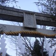 ランドマークタワーを望む眺めのいい神社