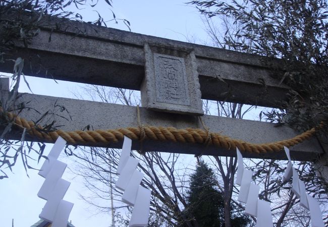 ランドマークタワーを望む眺めのいい神社