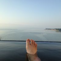 屋上の展望風呂です。有明海が一望できます