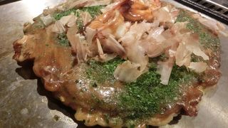 ふっくらとした美味しいお好み焼き