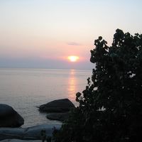 海に沈む夕日も綺麗でした♪