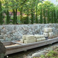 船がつながれています