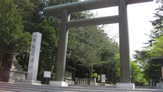自然豊かな厳かな神社です。丸山公園に行ったついでに足を延ばしてください