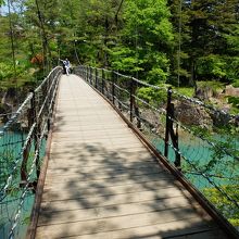 御覧場橋は吊り橋で結構揺れます。要注意。