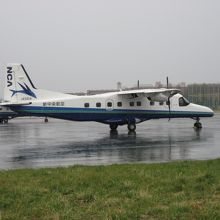 調布〜伊豆諸島を結ぶドルニエ（乗客定員は19名）