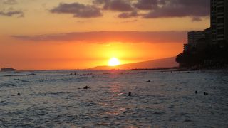 日中もいいけど夕日も綺麗