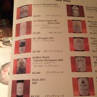 バロンにて。グラスワインのリストをみてびっくりしました！素晴
