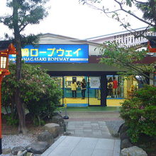 麓駅は神社の境内の中。