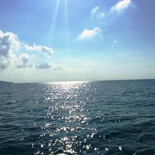 移動中船上から