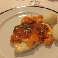 初日のディナー　魚料理