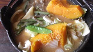 熟瓜（カボチャ）ほうとうで大満足