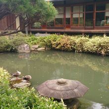 古民家と池