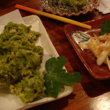 アーサーの天ぷらと島らっきょ