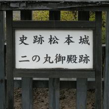 二の丸御殿跡の看板です。