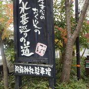 阿蘇山からの豊富な湧き水があちこちにある阿蘇神社周辺