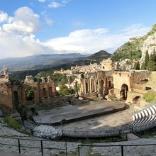 ギリシャ劇場からのエトナ山