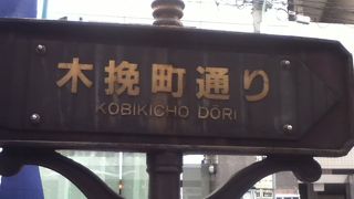 歌舞伎座の東側の通り