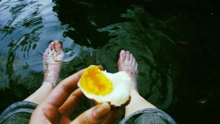 足湯でのんびり