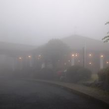 朝はすごい霧で幻想的でした。