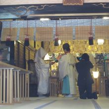 本殿での結婚式
