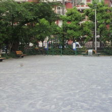 公園内には、広い広場が多く、子供たちの遊び場になっています。