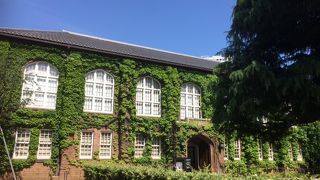 美しい芝生とレンガの校舎