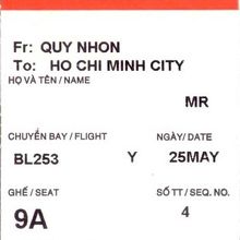 ジェットスターパシフィック航空ＢＬ２５３便の搭乗券半券です。