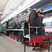 この博物館の最大の見ものと言えば、何と言っても、現物保存されている、日本の蒸気機関車「キューロク」である。