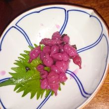 珍しいお漬物チョロギ。他にも、お漬物いろいろ有りました。いぶ