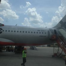 乗ってきたジェットスターパシフィク機です。