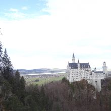 12月中旬のマリエン橋から見たノンシュバンシュタイン城