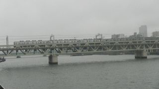 墨田公園～吾妻橋付近から隅田川を見る。