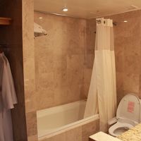 タシジュニアスイートの風呂場です。そんなに広くないです。