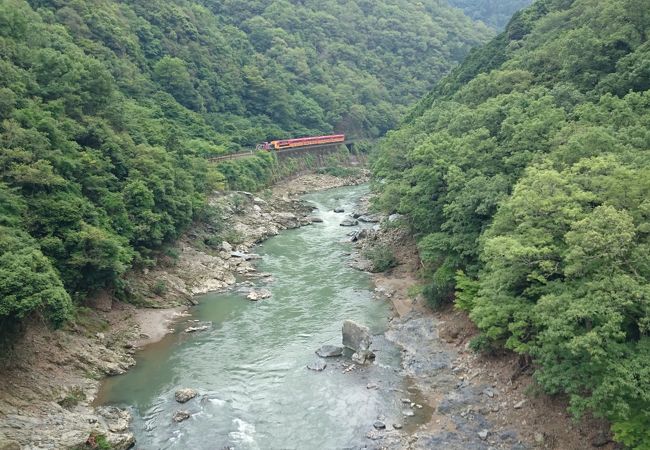 下りホームはトロッコ列車の撮影スポット