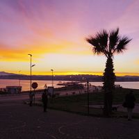 早朝、ホテルの前から