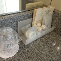 洗面台にある アメニティも　充実。