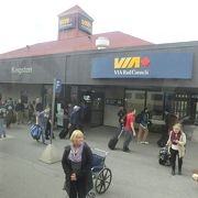 VIA RAILの駅とキングストン空港の位置がちょうど三角形