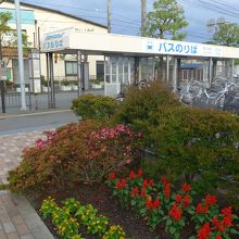 酒田駅から見たバス乗り場　一箇所のみです