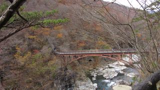 この橋まで来れば、龍王峡の景色をある程度満喫することが可能です
