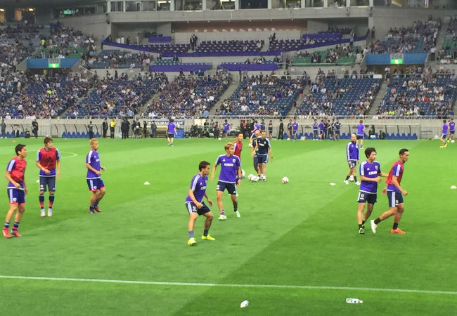 試合前の練習風景（ズームしています）