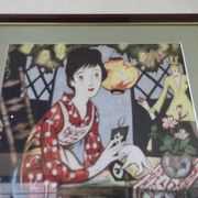 レストランがとても綺麗。地元の画家、竹久夢二の絵が壁に並べられ楽しめる。