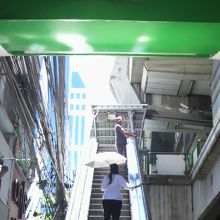 ナナ駅の南側のエスカレーターの様子です。