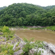 石狩川　大雨の後だったため、濁っていました