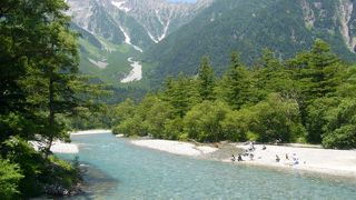 真夏でも川の水は氷のよう