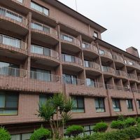 プールのある庭から見上げたところ。